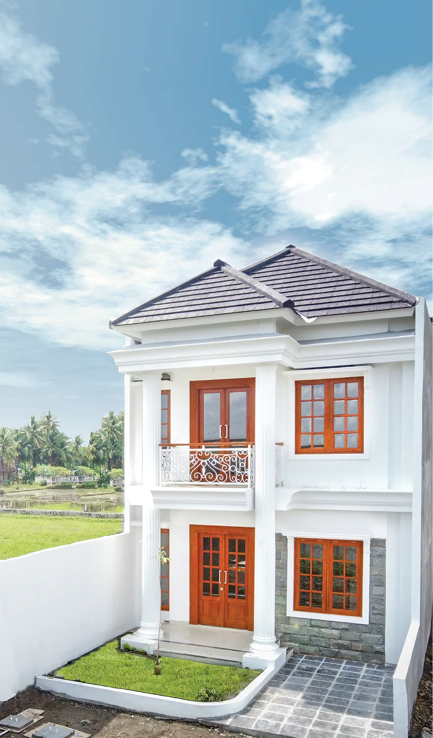 Rumah dua lantai yang telah selesai dibangun di perumahan JGS Group