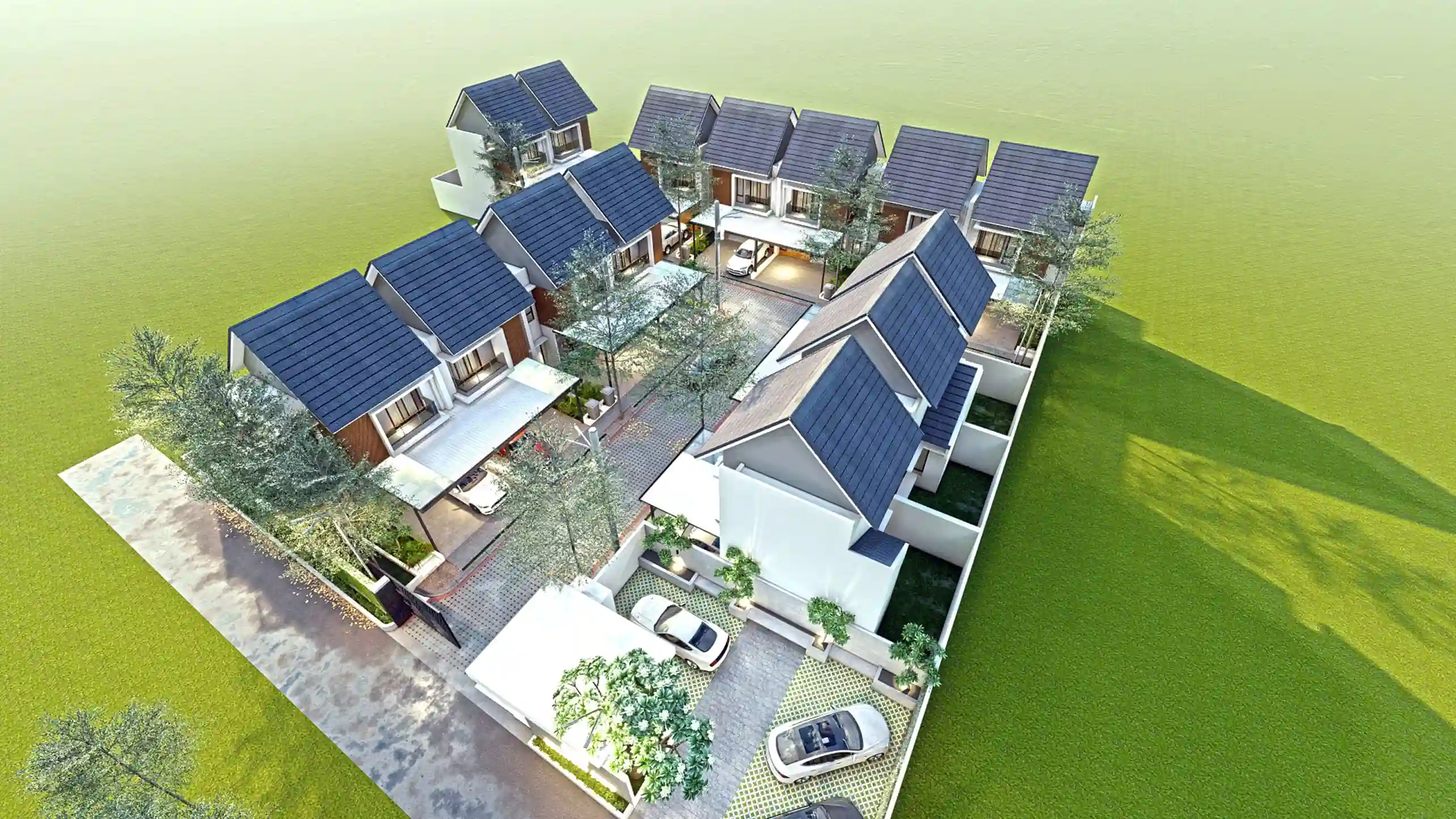 Bird view kawasan perumahan JGS Group yang sudah terbangun