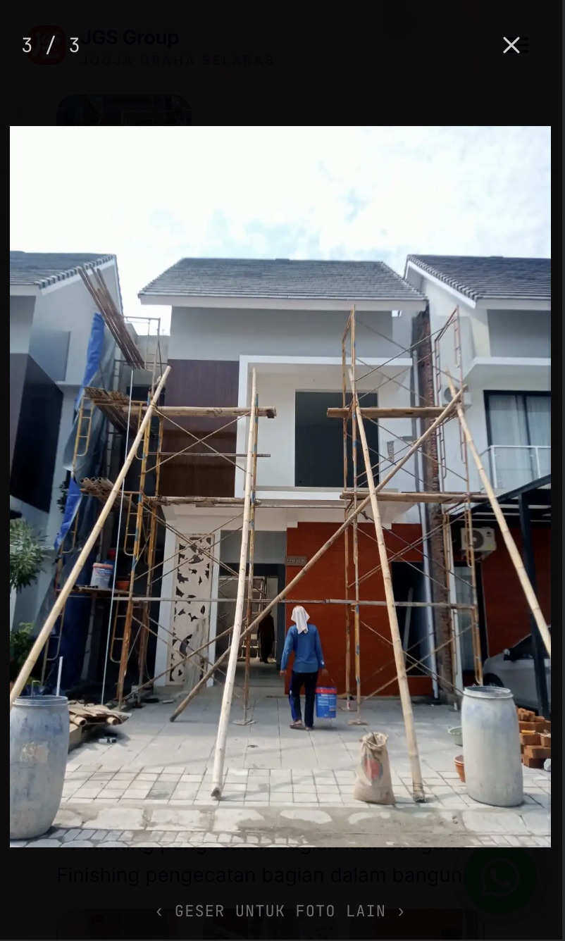 Foto lapangan asli unit yang sedang dibangun, bisa dibuka besar di JGS Progress Dashboard