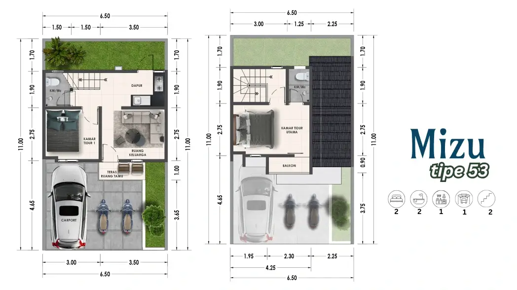 kawa living denah mizu