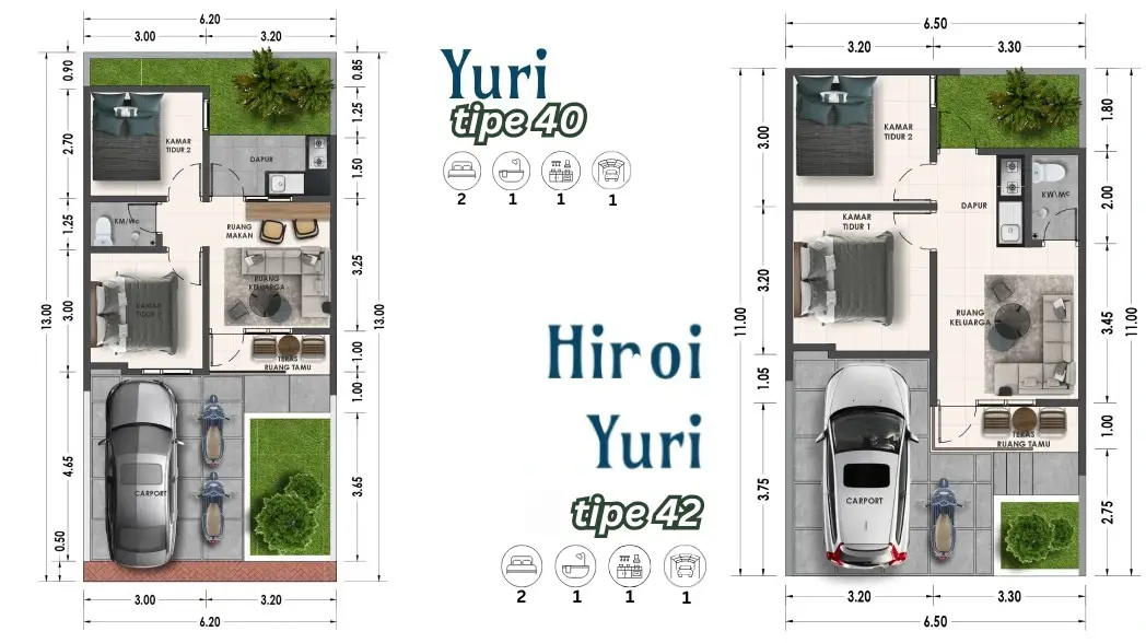 kawa living denah yuri dan hiroi
